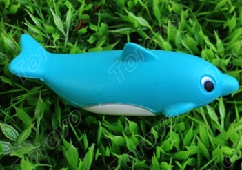 海洋藍(lán)pvc材質(zhì)海豚U盤送客戶禮品